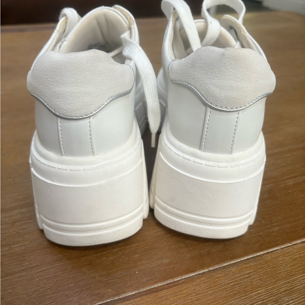 Stradivarius White Platform Sneakers - image 5
